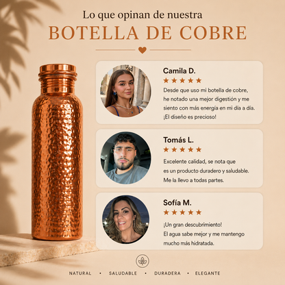Botella de Cobre – MyMarrak™ | Agua Purificada de Forma Natural, Sin Plástico